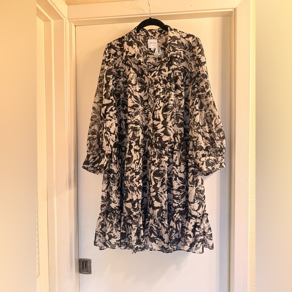 MISA.L.A./Floral Black and White Chiffon Dress.NWT - Picture 5 of 10